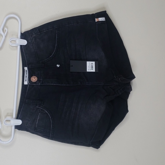 One X One Teaspoon Black Anchor High Waist Bandits Jean Shorts 24